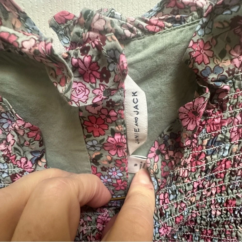 Janie and Jack Pink Floral Long Sleeve Dress
